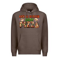 Coffee life is better with pizza Premium Hoodie - AdoDesignShop