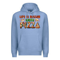 Colony Blue life is better with pizza Premium Hoodie - AdoDesignShop