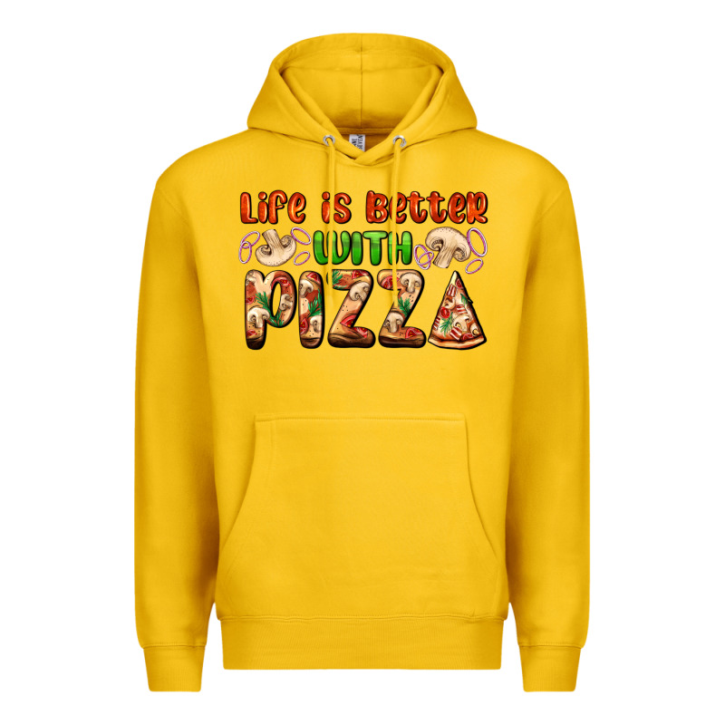 Life Is Better With Pizza Premium Hoodie by AdoDesignShop | Teevron