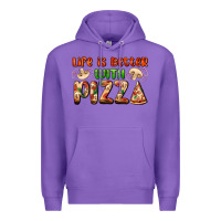 Purple life is better with pizza Premium Hoodie - AdoDesignShop