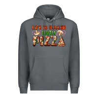 Rock life is better with pizza Premium Hoodie - AdoDesignShop