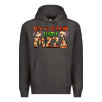 Smoke life is better with pizza Premium Hoodie - AdoDesignShop