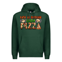 Sports Green life is better with pizza Premium Hoodie - AdoDesignShop