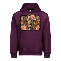 Mauve Wine Western Floral Giraffe Urban Hoodie - LillyAllenDesigns