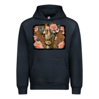 Navy Western Floral Giraffe Urban Hoodie - LillyAllenDesigns