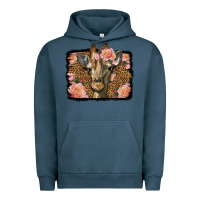 Pigment Midnight Navy Western Floral Giraffe Urban Hoodie - LillyAllenDesigns