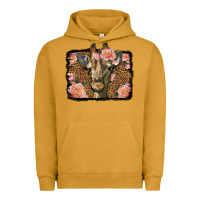 Pigment Peanut Butter Western Floral Giraffe Urban Hoodie - LillyAllenDesigns