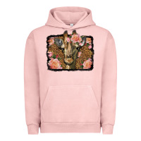 Pigment Salmon Western Floral Giraffe Urban Hoodie - LillyAllenDesigns