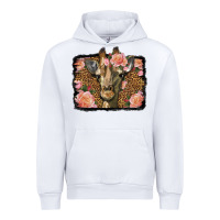 White Western Floral Giraffe Urban Hoodie - LillyAllenDesigns