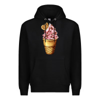 Black ice cream fast food Premium Hoodie - AdoDesignShop