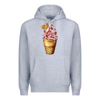 Heather Grey ice cream fast food Premium Hoodie - AdoDesignShop