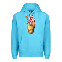 Ocean Blue ice cream fast food Premium Hoodie - AdoDesignShop