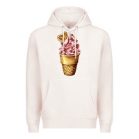 Pale Pink ice cream fast food Premium Hoodie - AdoDesignShop