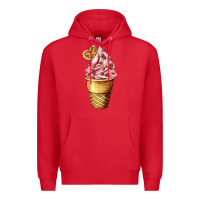 Red ice cream fast food Premium Hoodie - AdoDesignShop