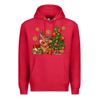 Cardinal reindeer and christmas tree Premium Hoodie - AdoDesignShop