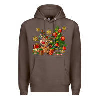 Coffee reindeer and christmas tree Premium Hoodie - AdoDesignShop