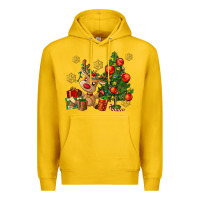 Lemon reindeer and christmas tree Premium Hoodie - AdoDesignShop
