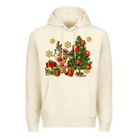 Sandshell reindeer and christmas tree Premium Hoodie - AdoDesignShop