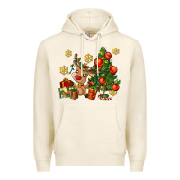 Tofu reindeer and christmas tree Premium Hoodie - AdoDesignShop