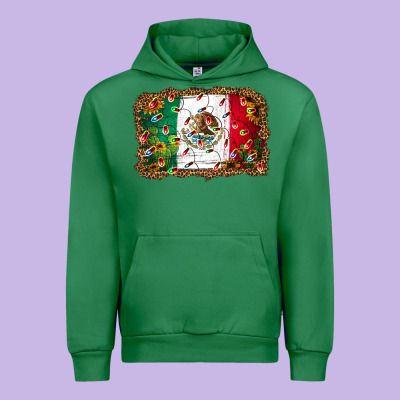 Christmas Lights Mexican Flag Urban Hoodie Designed By Jasminsmagicworld