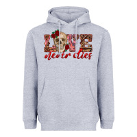 Heather Grey love never dies skull Heavyweight Hoodie - RanaPortraitStore