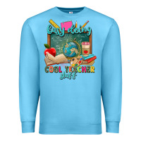 Ocean Blue busy doing cool teacher stuff Premium Sweatshirt - Zillion Design Studio