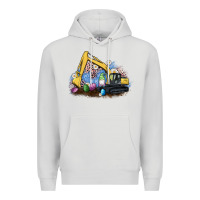 Dove Grey easter excavator gnome egg leopard Premium Hoodie - Artiststas