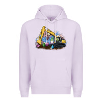 Lilac easter excavator gnome egg leopard Premium Hoodie - Artiststas