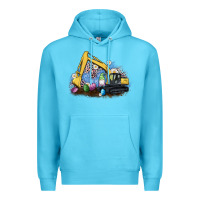 Ocean Blue easter excavator gnome egg leopard Premium Hoodie - Artiststas