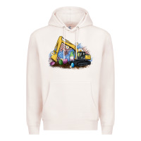 Pale Pink easter excavator gnome egg leopard Premium Hoodie - Artiststas