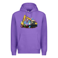 Purple easter excavator gnome egg leopard Premium Hoodie - Artiststas