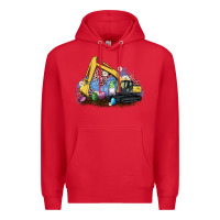 Red easter excavator gnome egg leopard Premium Hoodie - Artiststas