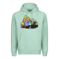 Seafoam easter excavator gnome egg leopard Premium Hoodie - Artiststas