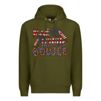 Army Green red white boujee Premium Hoodie - Artiststas