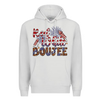 Dove Grey red white boujee Premium Hoodie - Artiststas