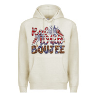 Oatmeal Heather red white boujee Premium Hoodie - Artiststas