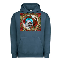 Pigment Midnight Navy american football helmet and leopard Urban Hoodie - NancyCooperArtShop