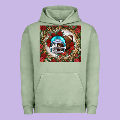 American Football Helmet And Leopard Urban Hoodie Designed By Nancycooperartshop