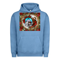 Pigment Pebble Blue american football helmet and leopard Urban Hoodie - NancyCooperArtShop