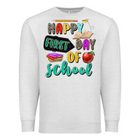 Oatmeal Heather happy first day of school Premium Sweatshirt - Zillion Design Studio