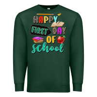 Sports Green happy first day of school Premium Sweatshirt - Zillion Design Studio