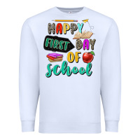 White happy first day of school Premium Sweatshirt - Zillion Design Studio