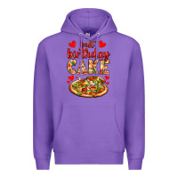 Purple best birthday cake pizza Premium Hoodie - AdoDesignShop