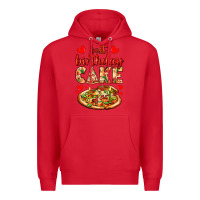 Red best birthday cake pizza Premium Hoodie - AdoDesignShop