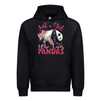 Black just a girl who loves pandas Urban Hoodie - LillyAllenDesigns