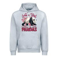 Heather Grey just a girl who loves pandas Urban Hoodie - LillyAllenDesigns