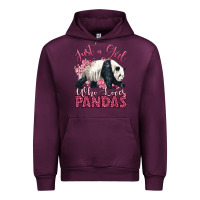 Mauve Wine just a girl who loves pandas Urban Hoodie - LillyAllenDesigns
