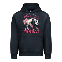 Navy just a girl who loves pandas Urban Hoodie - LillyAllenDesigns