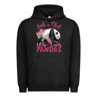 Pigment Black just a girl who loves pandas Urban Hoodie - LillyAllenDesigns
