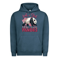 Pigment Midnight Navy just a girl who loves pandas Urban Hoodie - LillyAllenDesigns